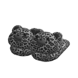 grey leopard bear slippers