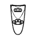 Grey Messy Layered Scene Necklace