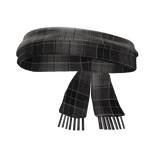 Grey Plaid Emo Tied Scarf