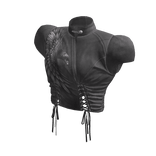 Grey Raven Ruched Lace Up Top
