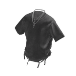 Grey Ripped T-Shirt w/ Chrome Heart Chain