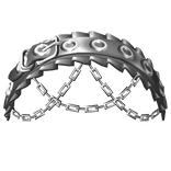 grey silver ring belt headband & chains