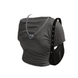 Grey Top With Leather Bag