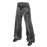 Grey Y2K Skeleton Pants