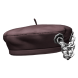 Grunge Beret w/ Big Chains in Brown