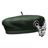 Grunge Beret w/ Big Chains in Green