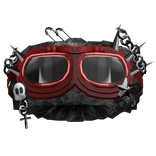 Grunge Black Headband With Y2k Red Goggles