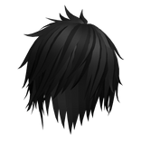  ☆ grunge black messy long hair