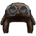 Grunge Black Plaid Ushanka With Black Goggles