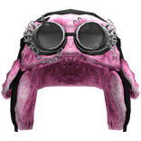 Grunge Black Ushanka With Pink Goggles