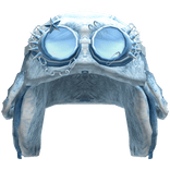 Grunge Blue Ushanka With Blue Goggles