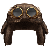 Grunge Brown Ushanka With Steampunk Goggles