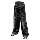 grunge cross y2k jeans w/ studded belts