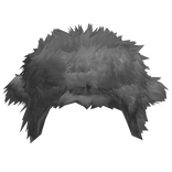 grunge dark grey fluffy chunky fur ushanka