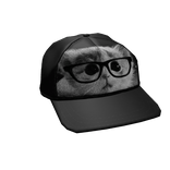 Grunge Distressed Cat Black Cap 