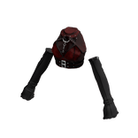 Grunge Harness Crop Top w/ Long Gloves (Red)