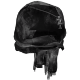 Grunge Headscarf With Rosary (Black)