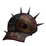 grunge leather fire water "face" print cap