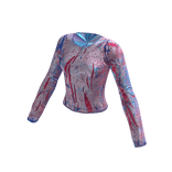 ☆ grunge overprinted top in pink