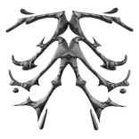 Grunge Silver Chrome Ribcage