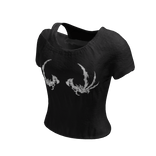 Grunge Skeletal Hands Emo Off Shoulder Shirt