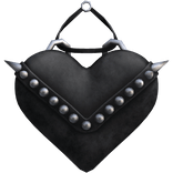 Grunge Spikey Heart Keychain (leather black) 