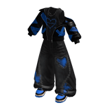 Grunge Street Baggy Pants (Blue)