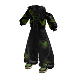 Grunge Street Baggy Pants (Green)