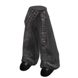 Grunge Tied Flannel Baggy Jeans