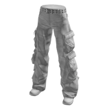 Grunge White Denim Cargo Pants