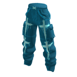 Grunge Y2K Cross Cargo Pants w/ Chains - Blue