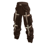Grunge Y2K Cross Cargo Pants w/ Chains - Brown