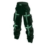Grunge Y2K Cross Cargo Pants w/ Chains - Green