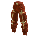 Grunge Y2K Cross Cargo Pants w/ Chains - Orange