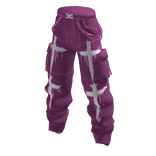 Grunge Y2K Cross Cargo Pants w/ Chains - Pink