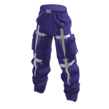 Grunge Y2K Cross Cargo Pants w/ Chains - Purple