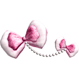 Gyaru hime gyal Sparkly double bows w Pearls pink