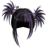 Gyaru Spikey Clipped Pigtails (Black and Purple)