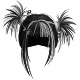 Gyaru Spikey Clipped Pigtails (Black and White)