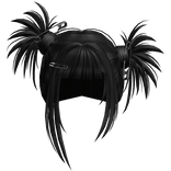 Gyaru Spikey Clipped Pigtails (Black)