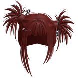 Gyaru Spikey Clipped Pigtails (Red)