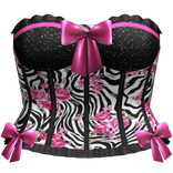 Gyaru Zebra Corset Y2K Pink Bows 2000s Scene 