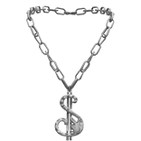 Dollar Sign McBling Gyaru Y2k Necklace | Silver
