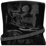 ୨୧ : cute black skull belt crop 