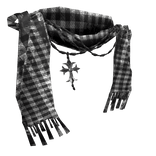 Checker textured Chrome scarf w pendant