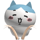 hachiware blue cat holding your hair in blonde