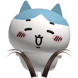 hachiware blue cat holding your hair in brown