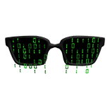 Hacker Shades Glitched glowing Cyber Glasses