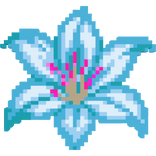 [Hair Pin] - Blue Pixel Flower Lily