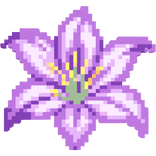[Hair Pin] - Purple Pixel Flower Lily